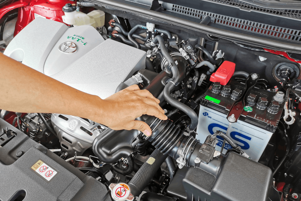 Toyota repair in Maumelle, AR, at Cantrell Service Center. Image of a Toyota engine bay during inspection and maintenance, highlighting professional diagnostics, preventative maintenance, and repair services that help improve reliability, performance, fuel efficiency, and long-term vehicle dependability.